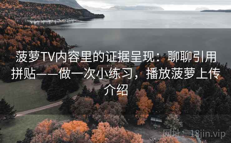 菠萝TV内容里的证据呈现：聊聊引用拼贴——做一次小练习，播放菠萝上传介绍