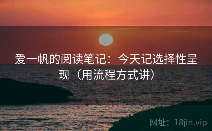 爱一帆的阅读笔记：今天记选择性呈现（用流程方式讲）